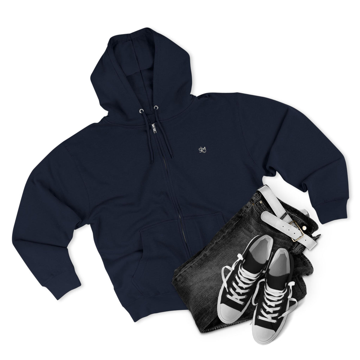 SLMO Silver Edition Back Shoulder Tag , Full Zip Hoodie
