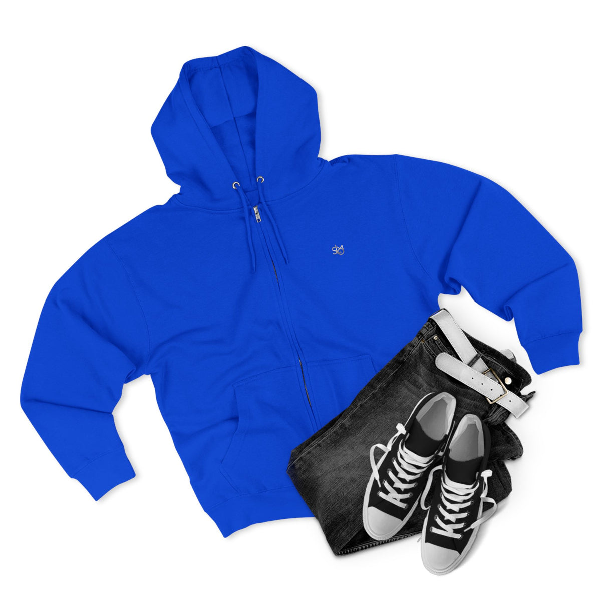 SLMO Silver Edition Back Shoulder Tag , Full Zip Hoodie