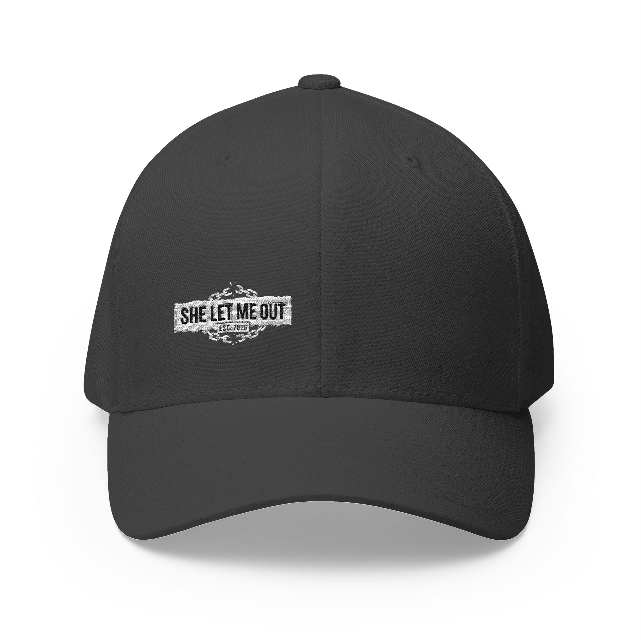 She Let Me Out White Original -Embroidered —  Closed Cap