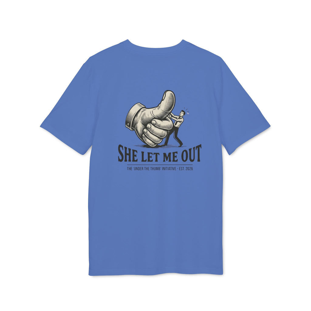She Let Me Out Graphic T-Shirt — Vintage Thumbs-Up Design