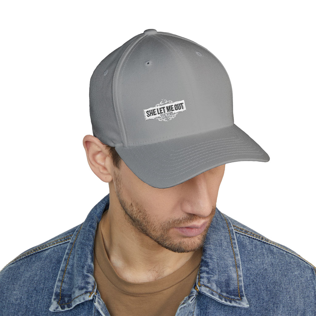 She Let Me Out White Original -Embroidered —  Closed Cap