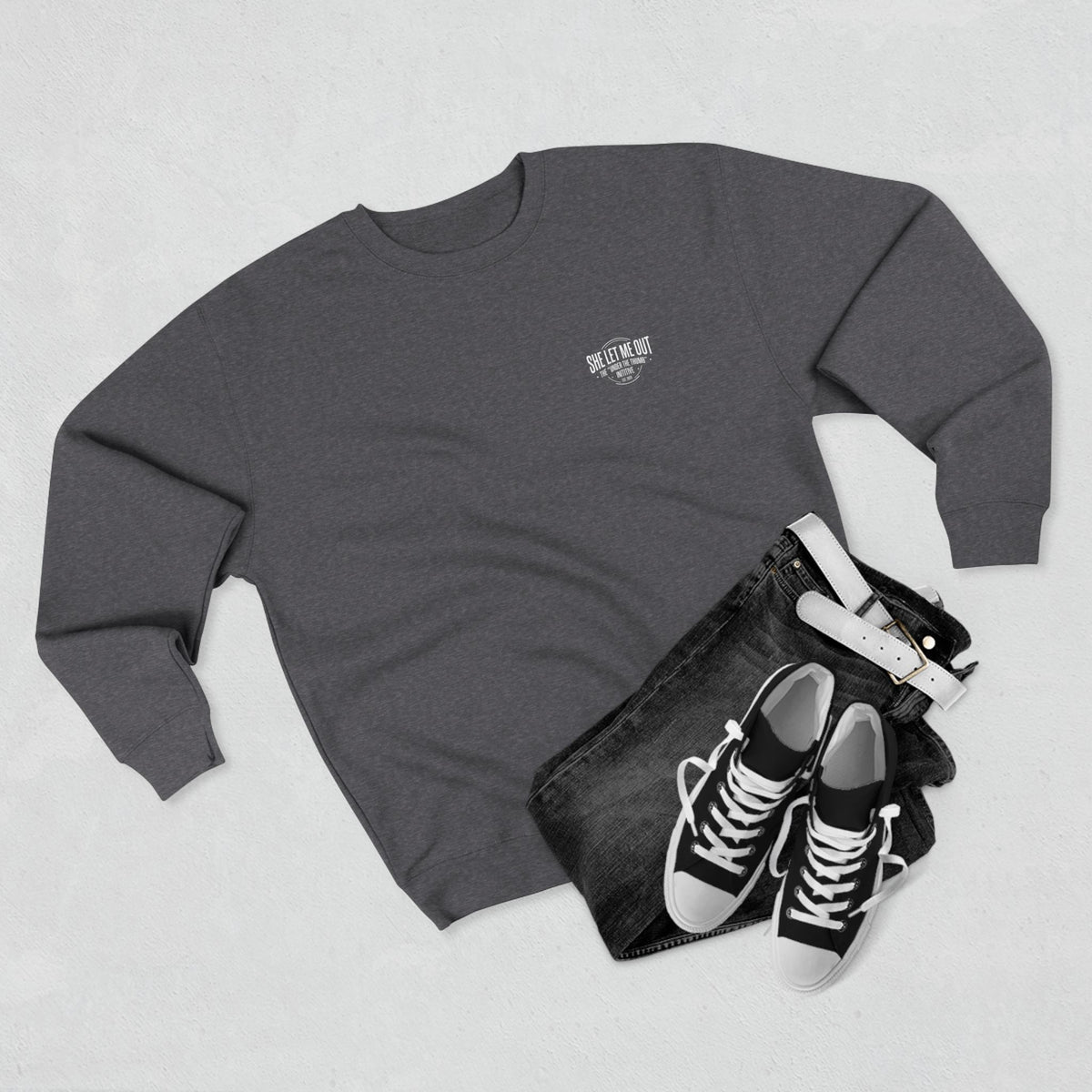'She Let Me Out ' The Oval Edition Crew Neck Sweatshirt, Premium