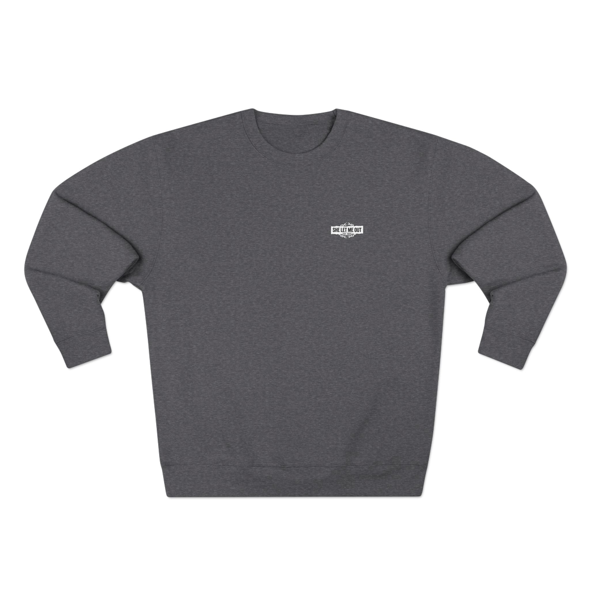 She Let Me Out, White Chain, Crewneck Sweatshirt