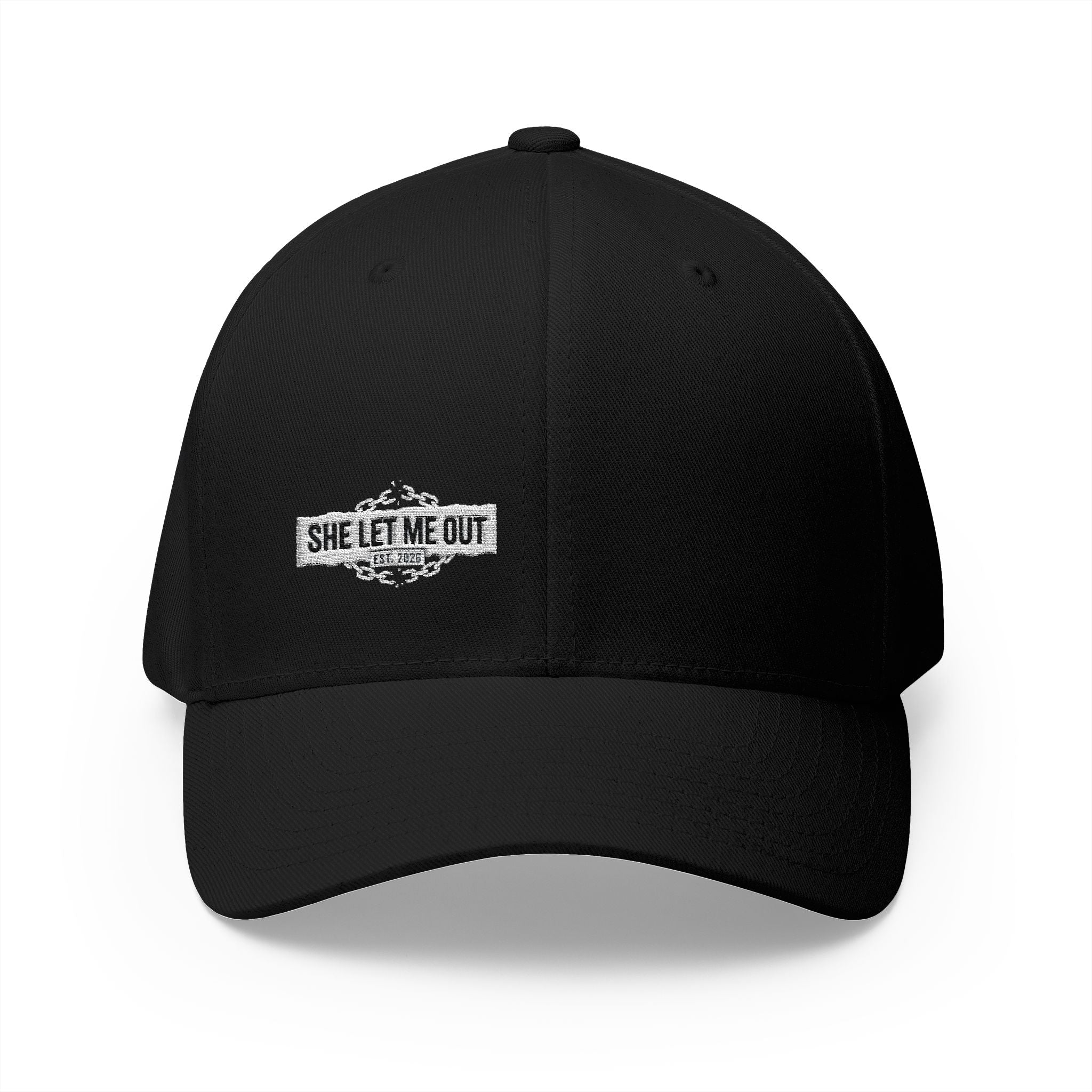She Let Me Out White Original -Embroidered —  Closed Cap
