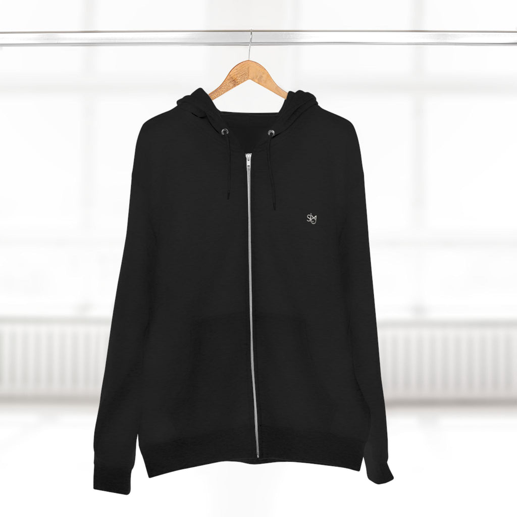 SLMO Silver Edition Back Shoulder Tag , Full Zip Hoodie