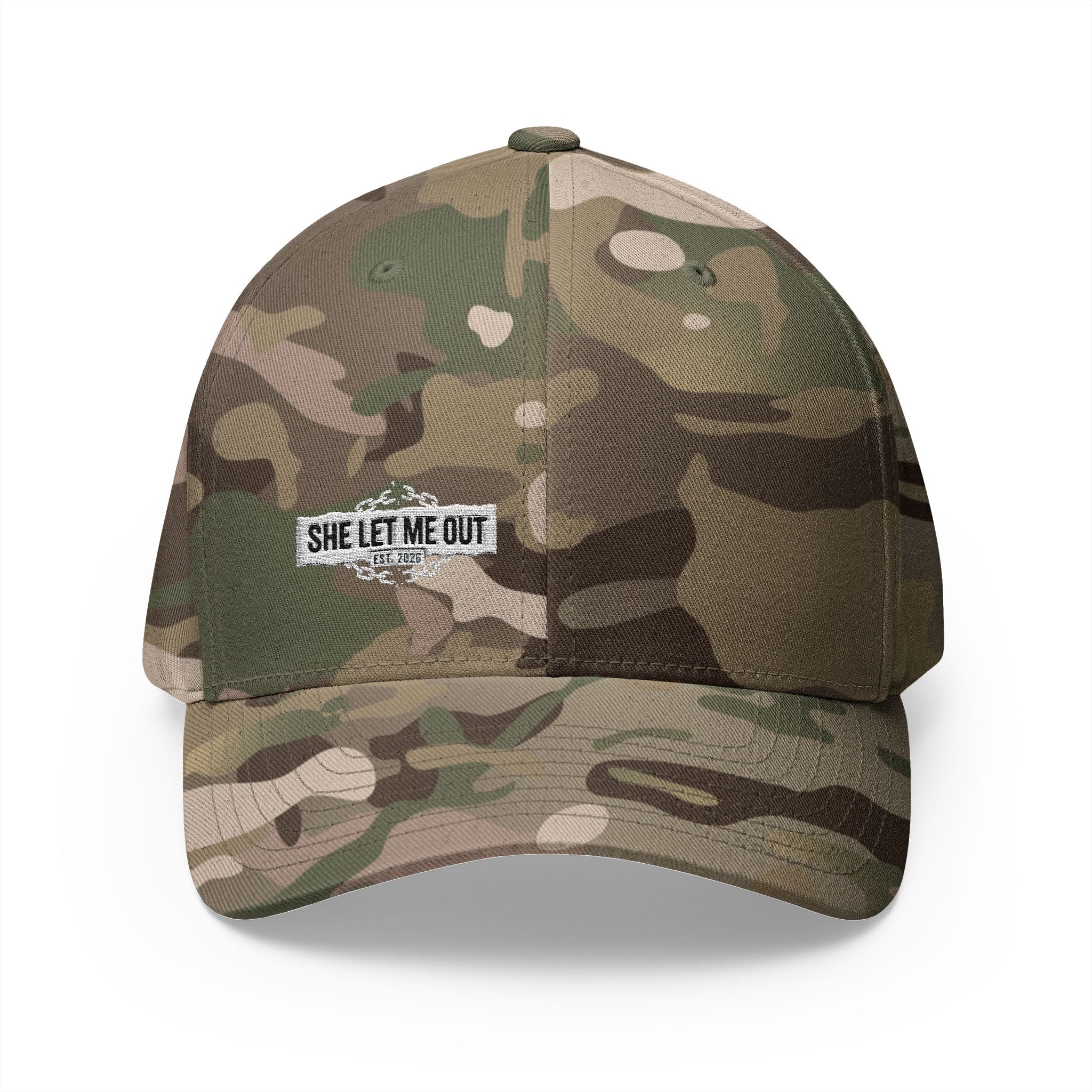 She Let Me Out White Original -Embroidered —  Closed Cap
