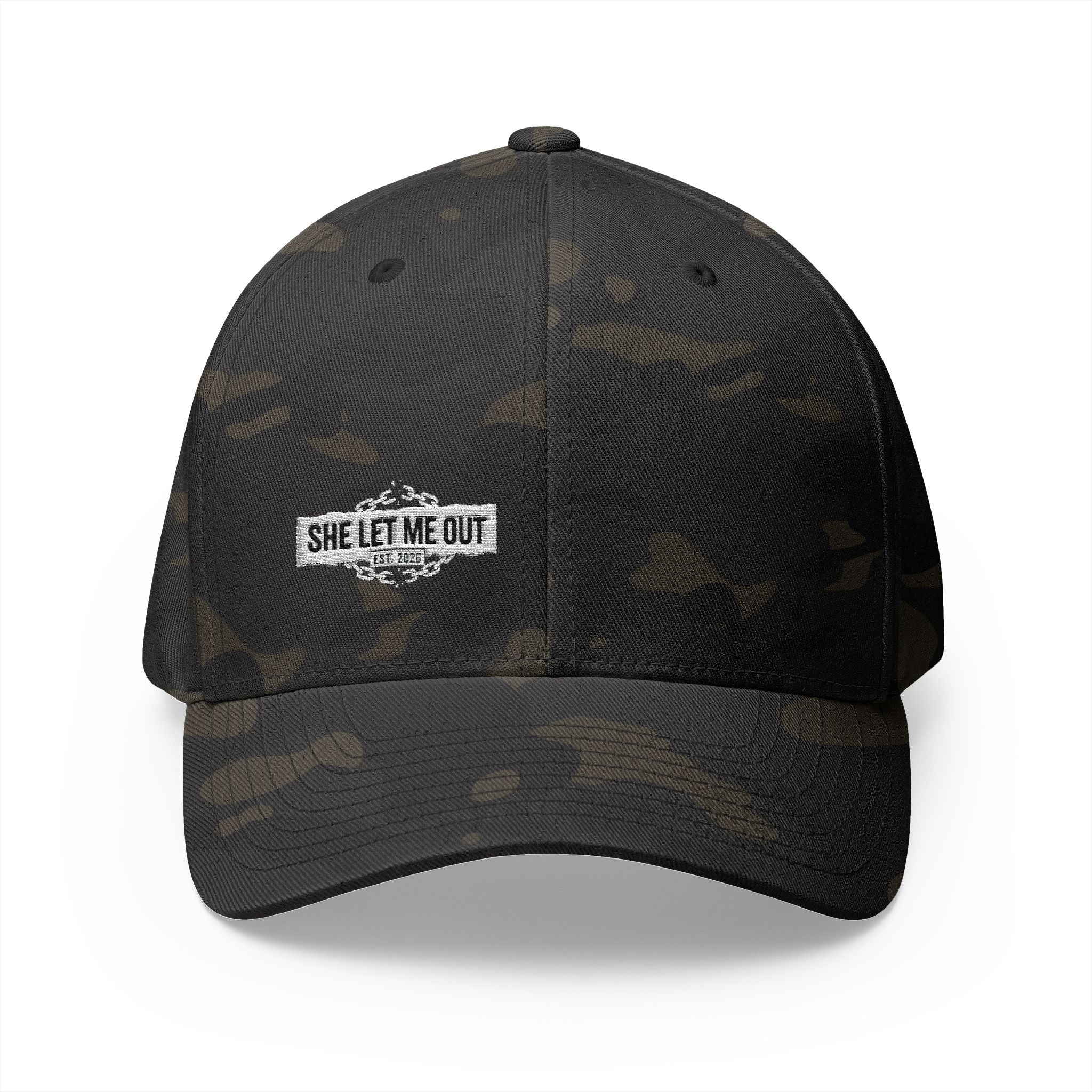 She Let Me Out White Original -Embroidered —  Closed Cap