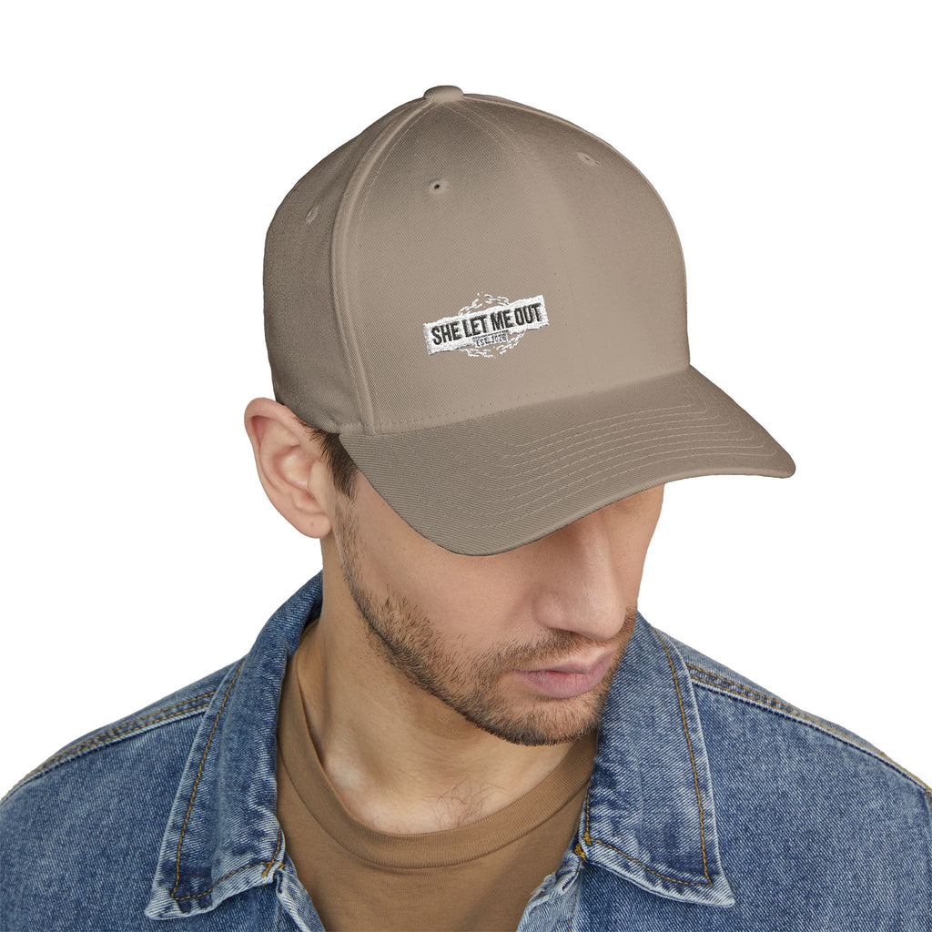 She Let Me Out White Original -Embroidered —  Closed Cap