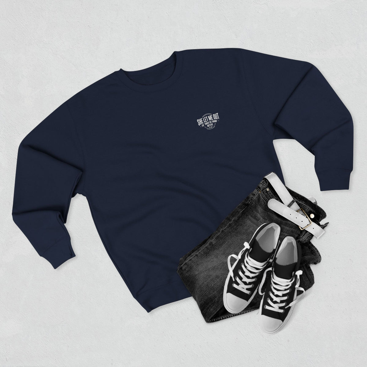'She Let Me Out ' The Oval Edition Crew Neck Sweatshirt, Premium