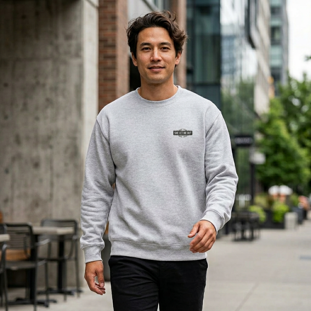 'She Let Me Out' ORIGINAL, Black Chain CREW NECK SWEATSHIRT, MEN'S Premium Sweatshirt