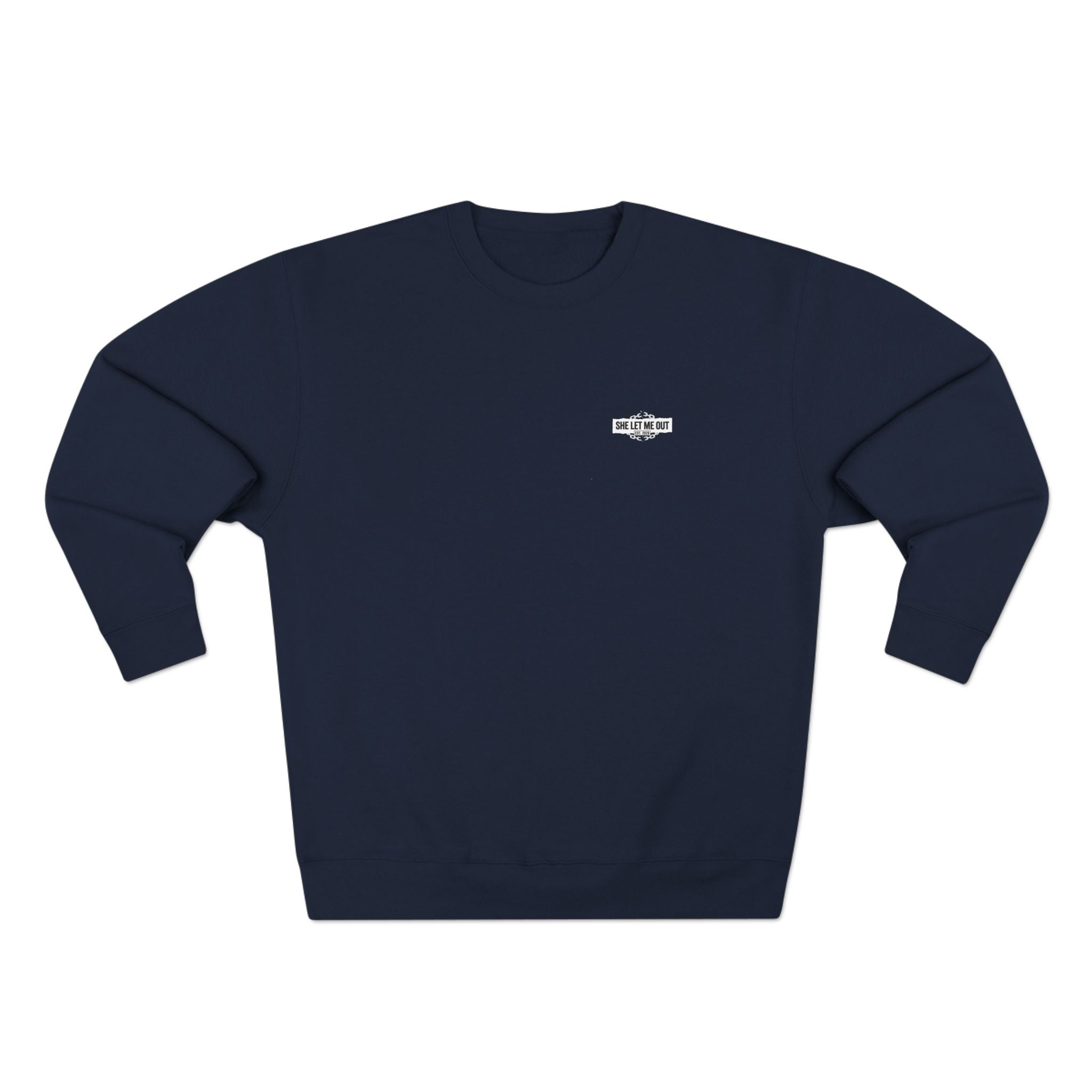 She Let Me Out, White Chain, Crewneck Sweatshirt