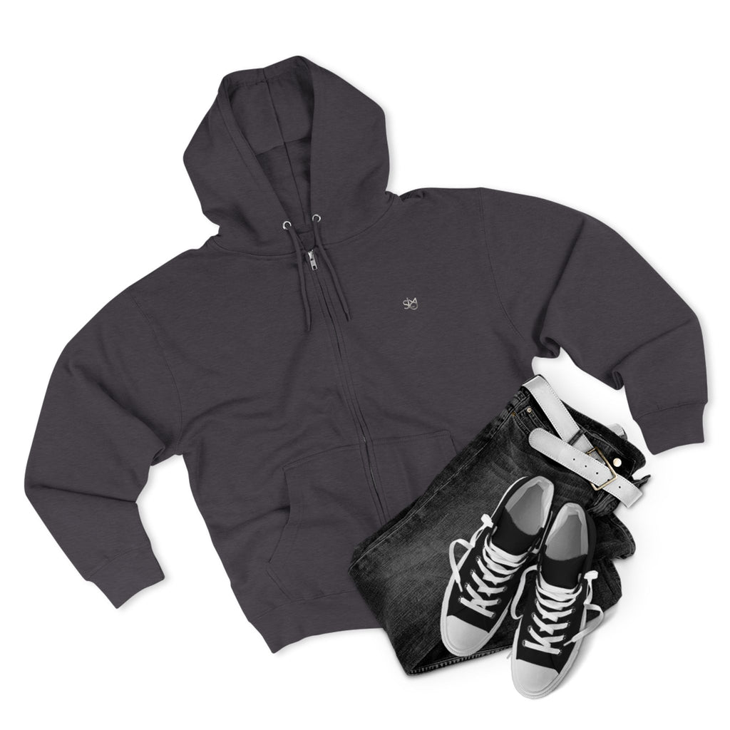 SLMO Silver Edition Back Shoulder Tag , Full Zip Hoodie