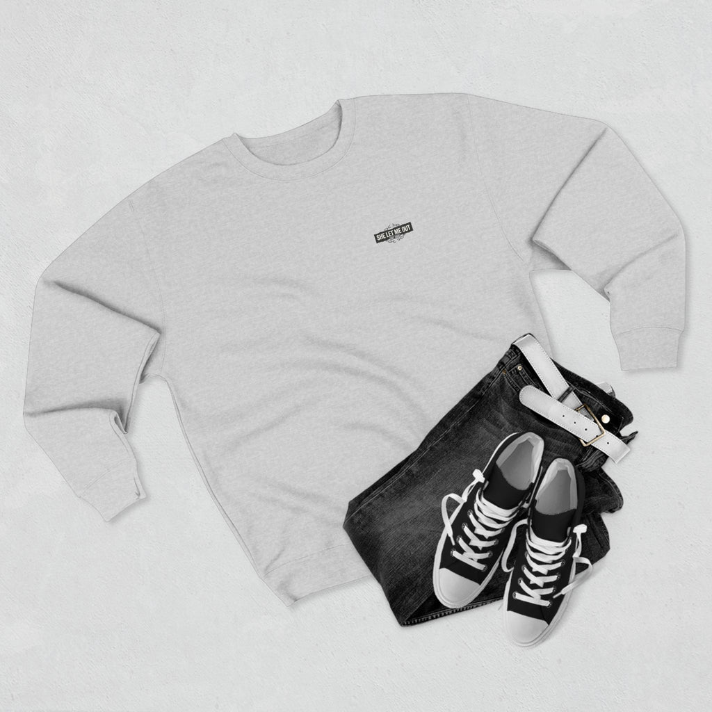 'She Let Me Out' ORIGINAL, Black Chain CREW NECK SWEATSHIRT, MEN'S Premium Sweatshirt
