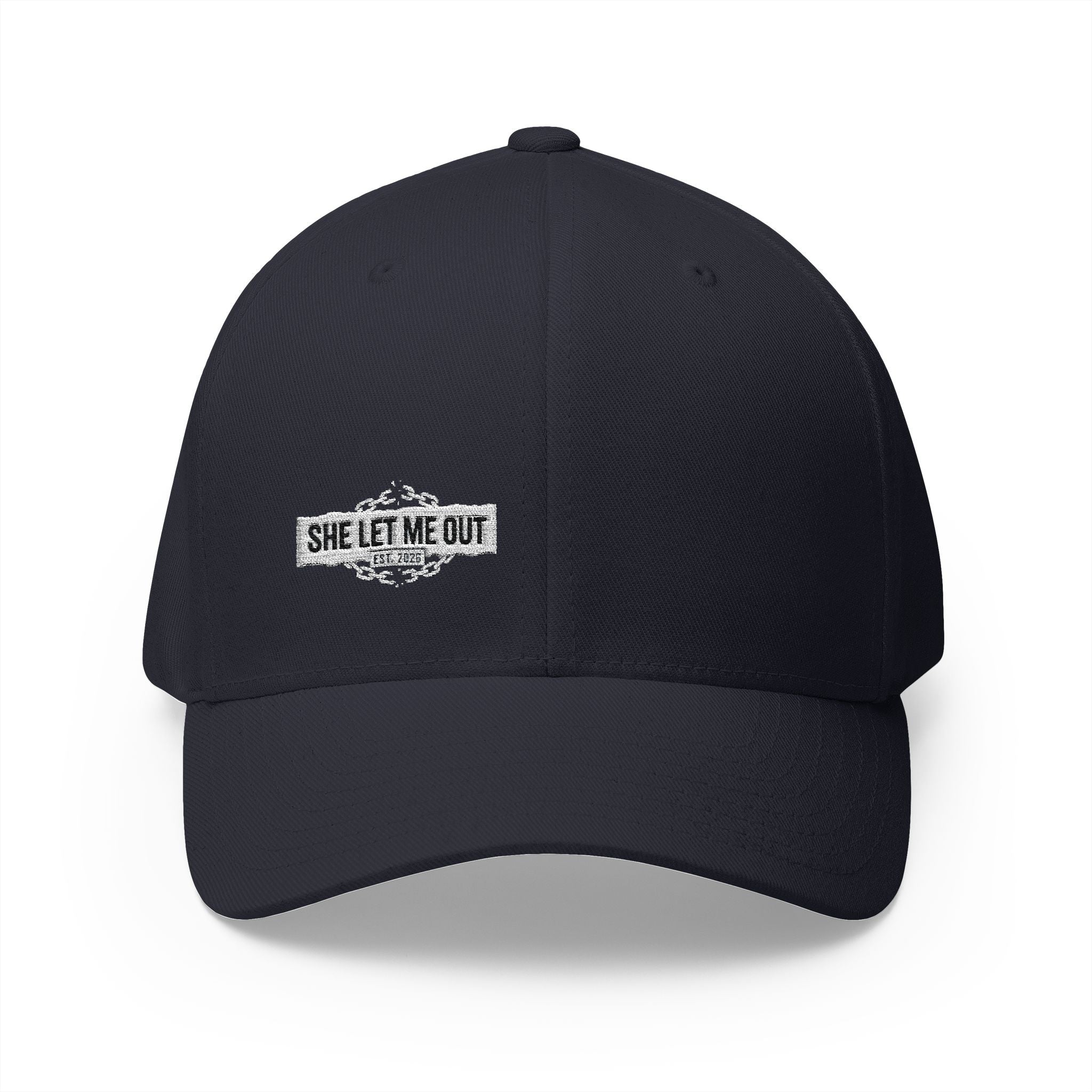 She Let Me Out White Original -Embroidered —  Closed Cap
