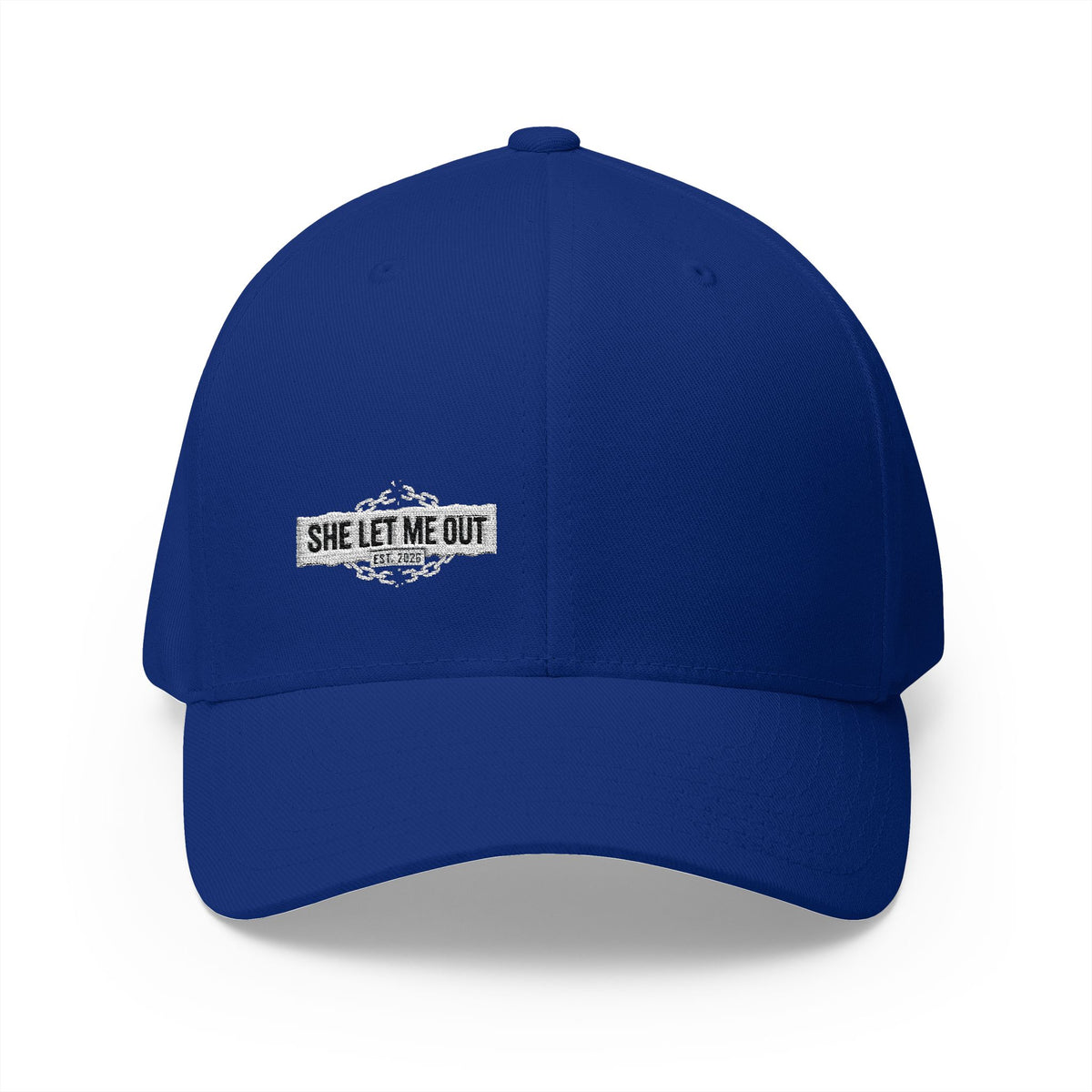 She Let Me Out White Original -Embroidered —  Closed Cap